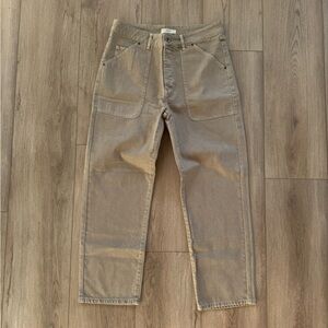 Pandco Tan Straight-Leg Jeans